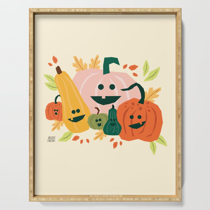 Cute scary pumpkins Serving Tray Gallery Image 1