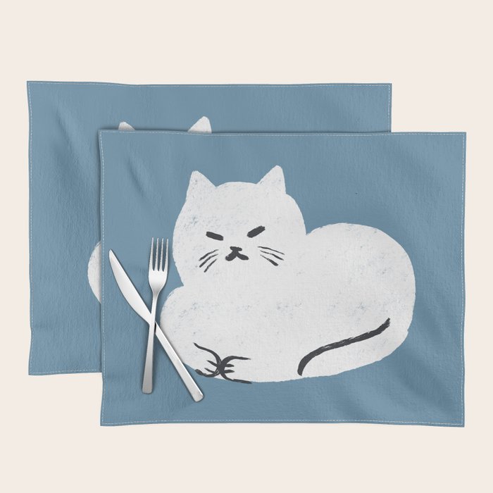 Comfy Cat WarmBlue Placemat Gallery Image 1