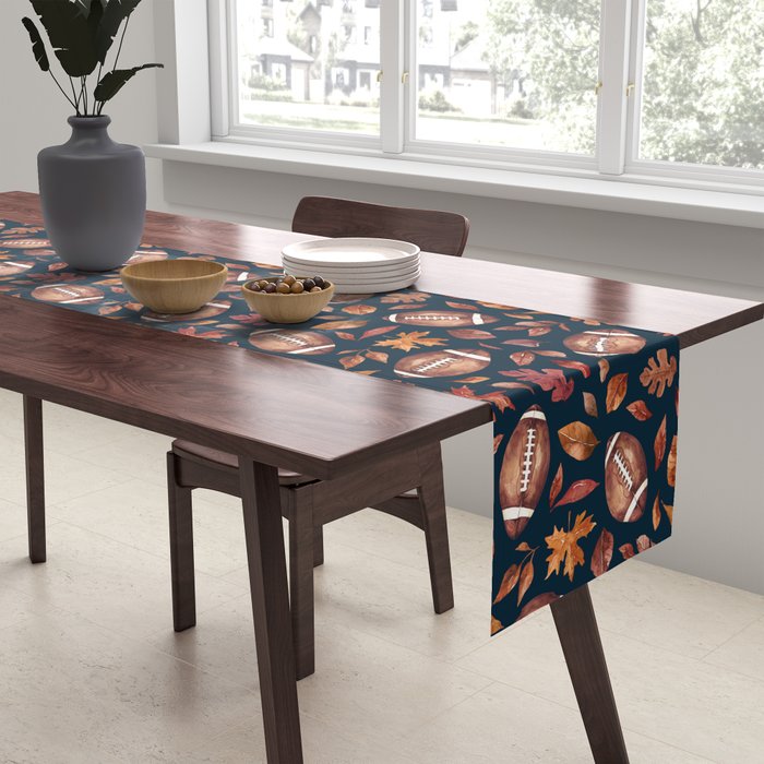 Fall Football - Navy Table Runner Gallery Image 2