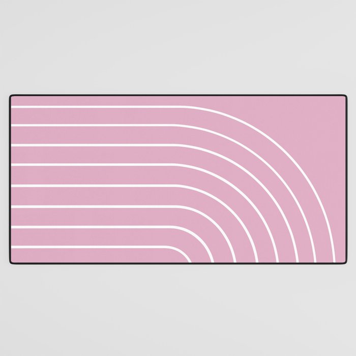 Minimal Arch XXVII Blush Pink Modern Geometric Lines Desk Mat Gallery Image 3