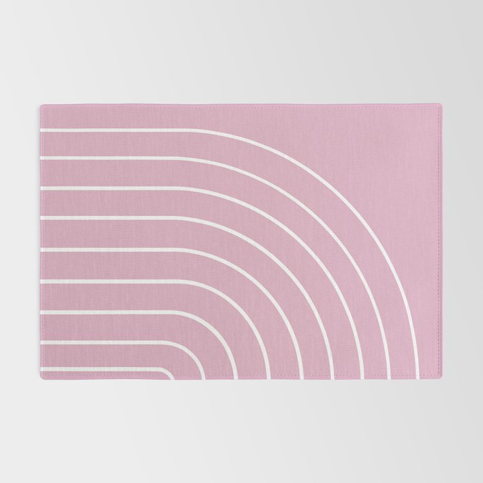 Minimal Arch XXVII Blush Pink Modern Geometric Lines Rug Gallery Image 2