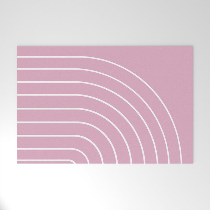 Minimal Arch XXVII Blush Pink Modern Geometric Lines Welcome Mat Gallery Image 1