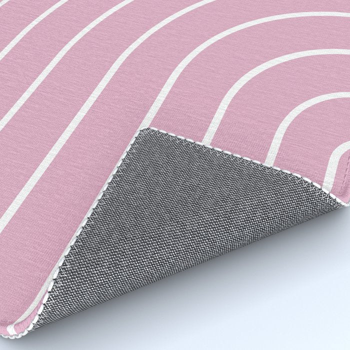 Minimal Arch XXVII Blush Pink Modern Geometric Lines Rug Gallery Image 4