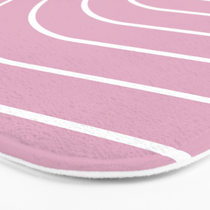 Minimal Arch XXVII Blush Pink Modern Geometric Lines Bath Mat Gallery Image 3