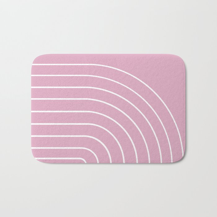 Minimal Arch XXVII Blush Pink Modern Geometric Lines Bath Mat Gallery Image 1