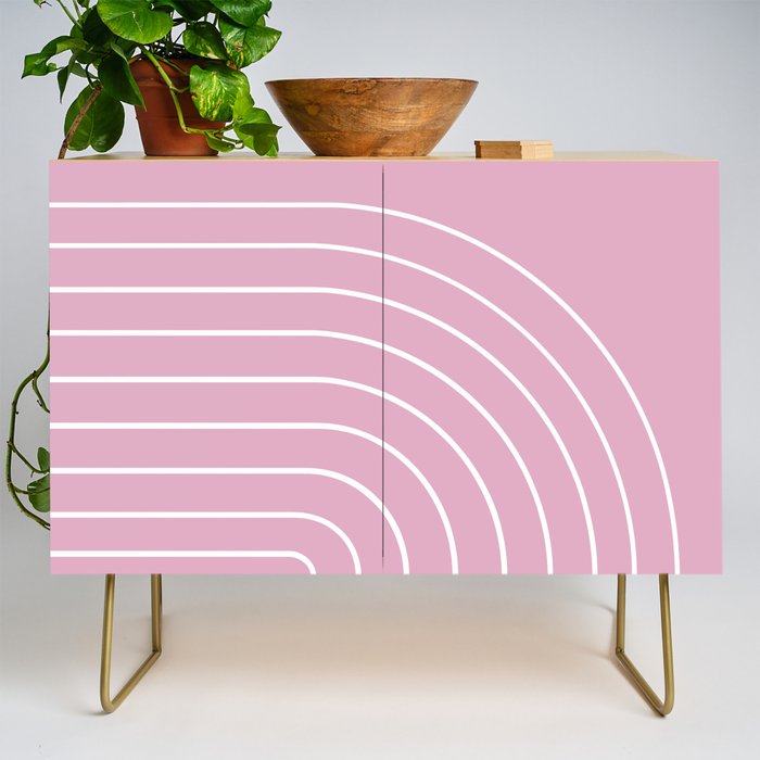 Minimal Arch XXVII Blush Pink Modern Geometric Lines Credenza Gallery Image 1
