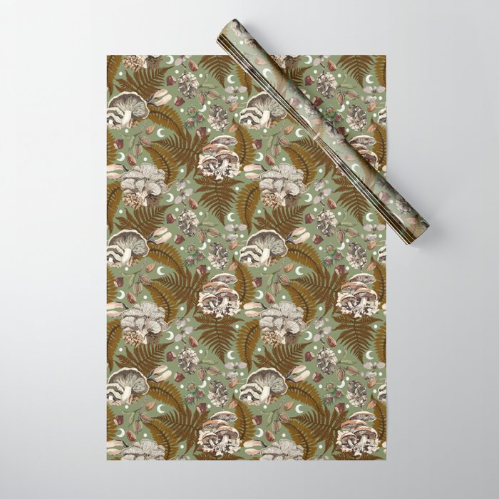 Mushrooms in moon forest G Wrapping Paper Gallery Image 1