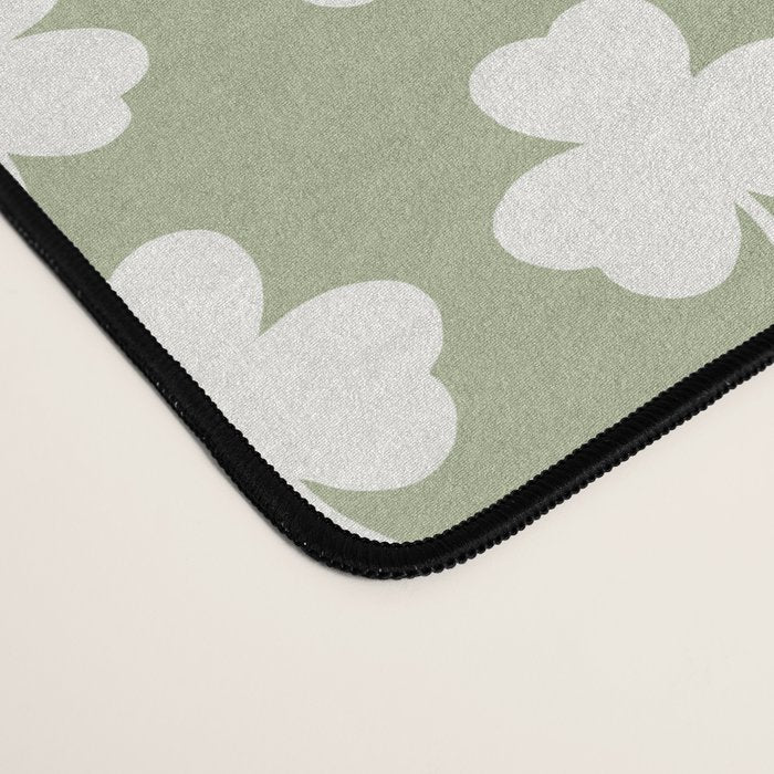Clovers XXVI Natural Green Botanical Pattern Desk Mat Gallery Image 4