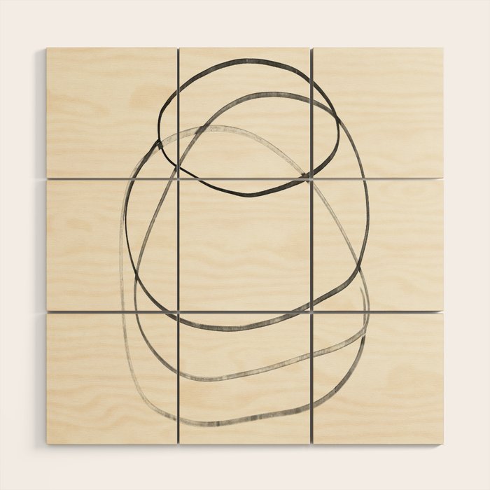 Minimal Abstract Line Art Wood Wall Art Gallery Image 1