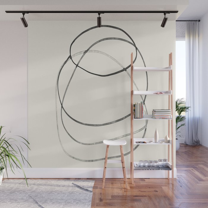 Minimal Abstract Line Art Wall Mural Gallery Image 1