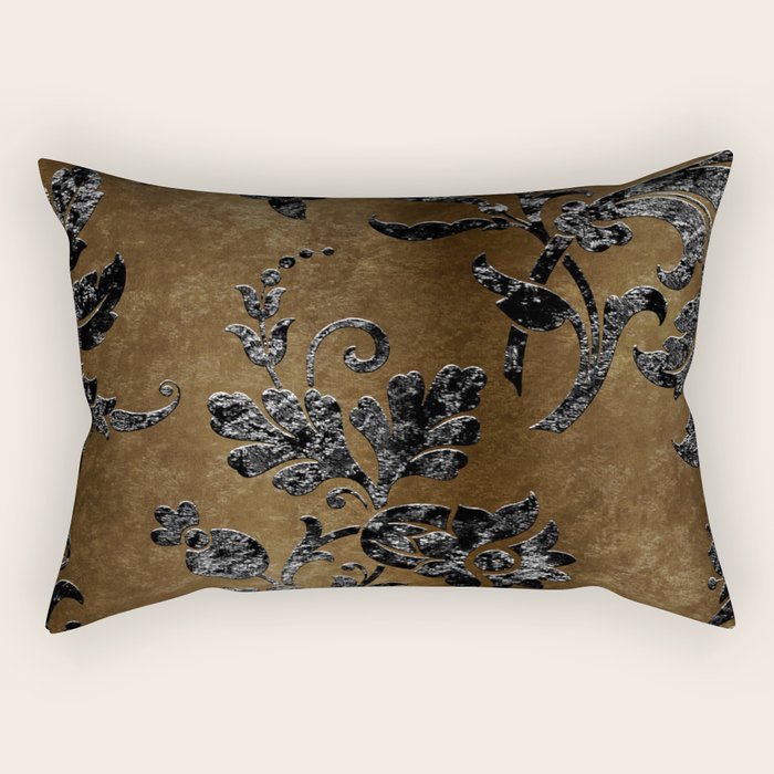 Embossed Black Velvet 10 Rectangular Pillow Gallery Image 1