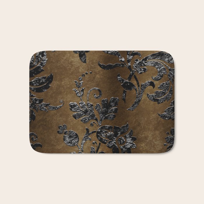 Embossed Black Velvet 10 Bath Mat Gallery Image 1