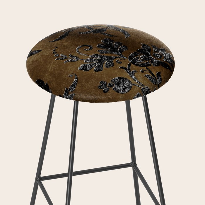 Embossed Black Velvet 10 Stool Gallery Image 2