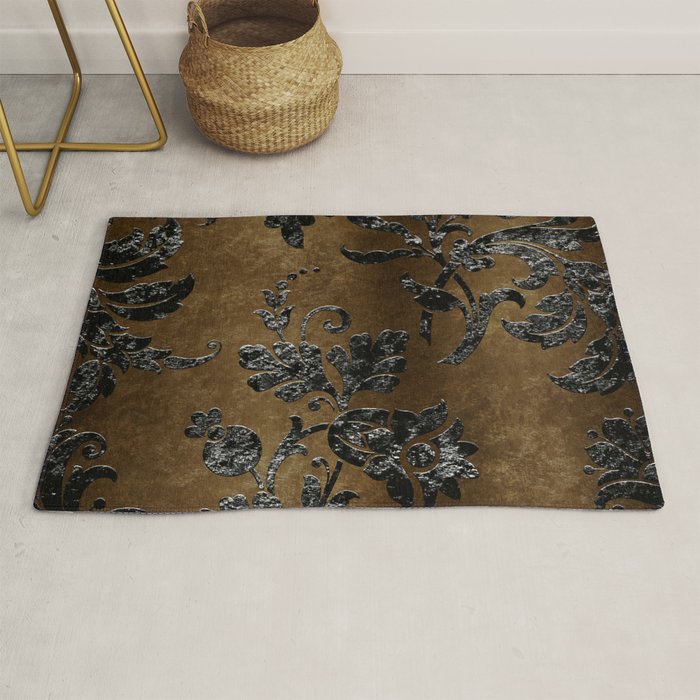 Embossed Black Velvet 10 Rug Gallery Image 1