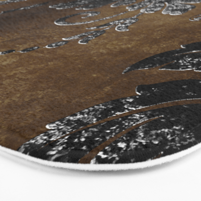 Embossed Black Velvet 10 Bath Mat Gallery Image 3