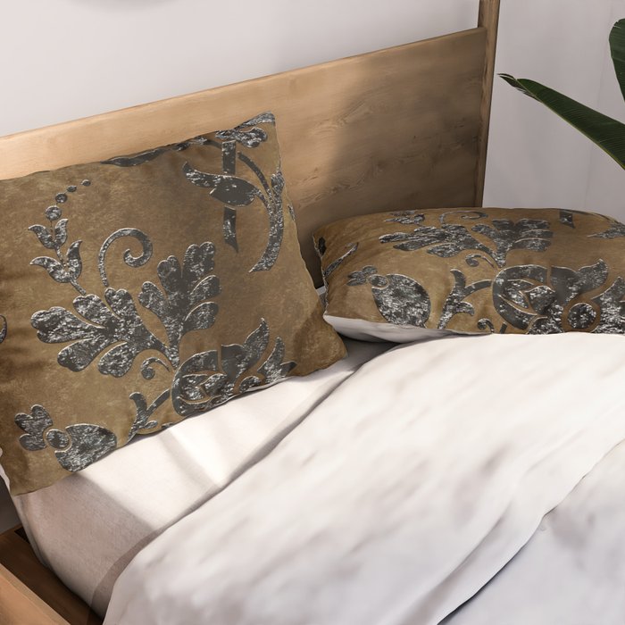 Embossed Black Velvet 10 Pillow Sham Gallery Image 2