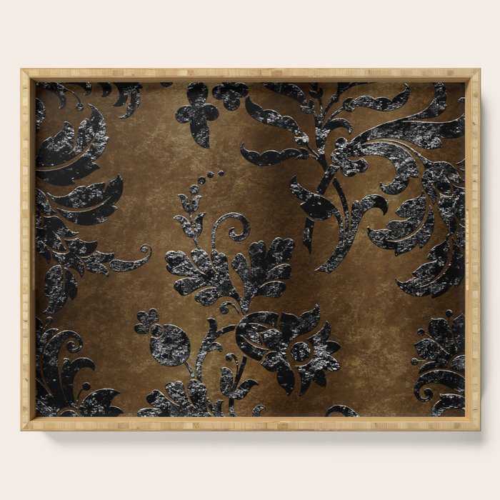 Embossed Black Velvet 10 Serving Tray Gallery Image 1