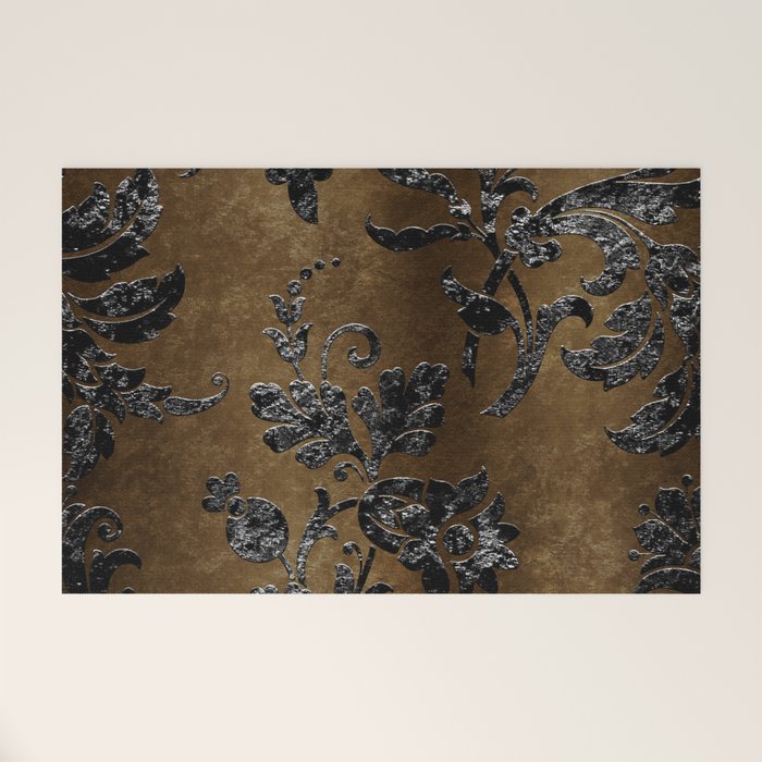 Embossed Black Velvet 10 Welcome Mat Gallery Image 1