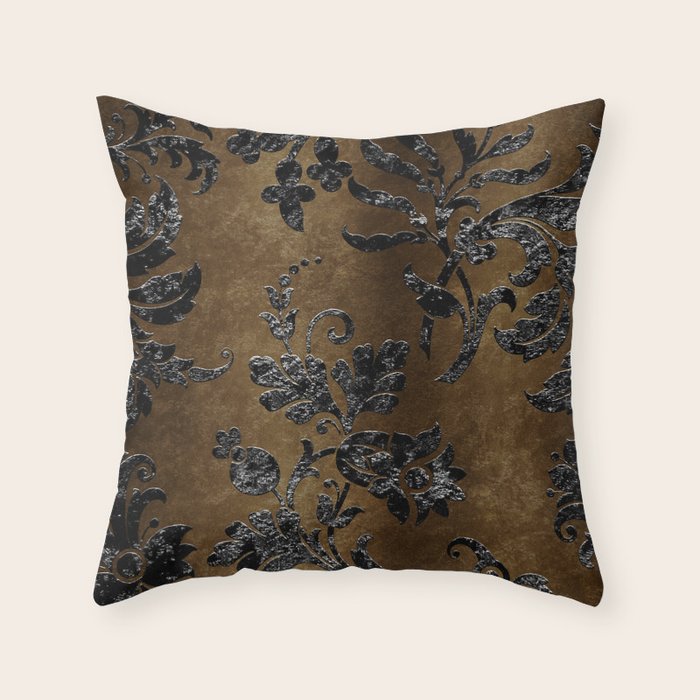 Embossed Black Velvet 10 Throw Pillow Gallery Image 2