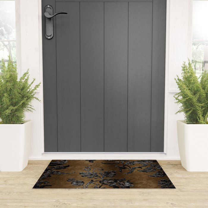 Embossed Black Velvet 10 Welcome Mat Gallery Image 3