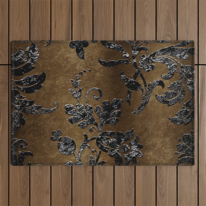 Embossed Black Velvet 10 Outdoor Rug Gallery Image 1