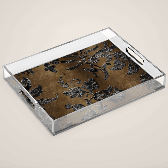 Embossed Black Velvet 10 Acrylic Tray Gallery Image 1