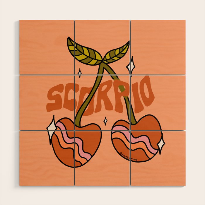Scorpio Cherries Wood Wall Art Gallery Image 1