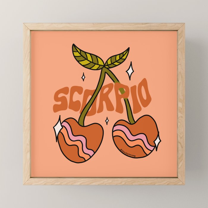 Scorpio Cherries Mini Art Print Gallery Image 1