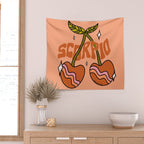 Scorpio Cherries Wall Tapestry Gallery Image 2