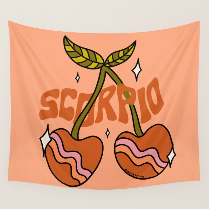 Scorpio Cherries Wall Tapestry Gallery Image 4