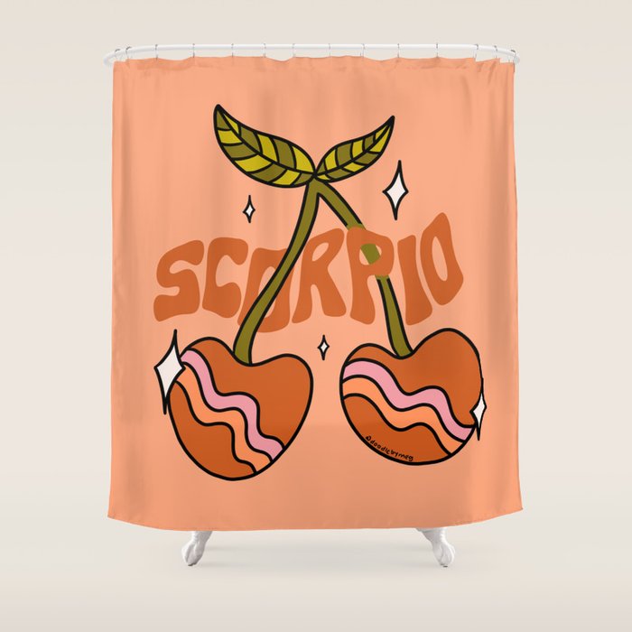 Scorpio Cherries Shower Curtain Gallery Image 1