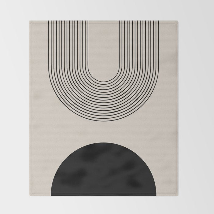 Lia - Mid Century Modern Abstract Art Throw Blanket Gallery Image 2