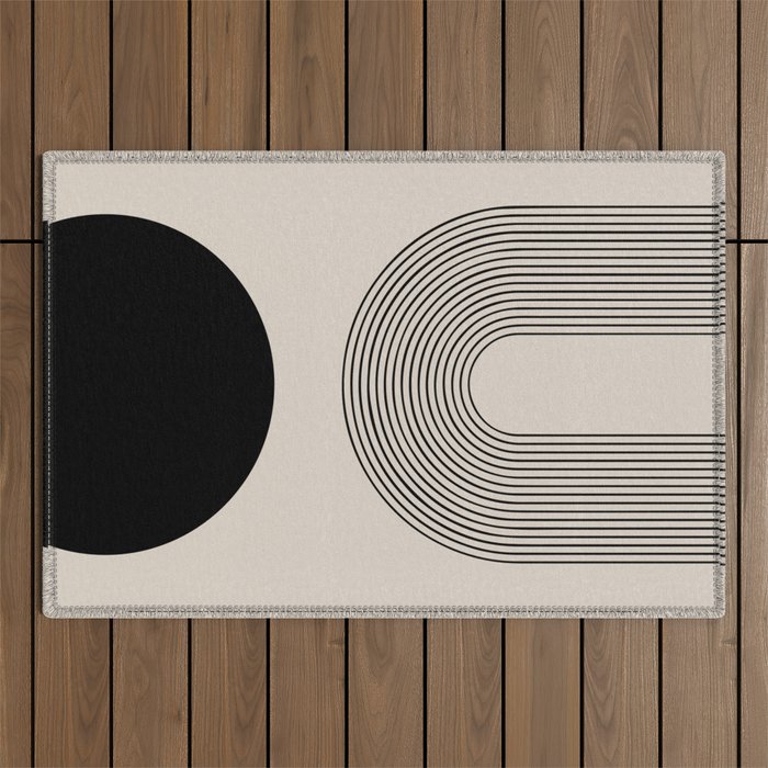 Lia - Mid Century Modern Abstract Art Outdoor Rug Gallery Image 1