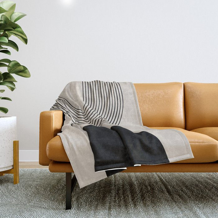 Lia - Mid Century Modern Abstract Art Throw Blanket Gallery Image 1