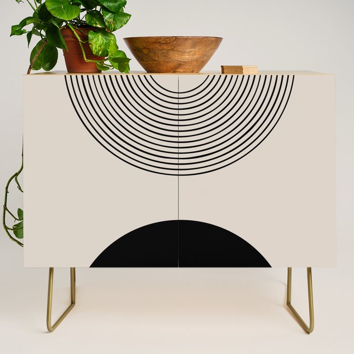 Lia - Mid Century Modern Abstract Art Credenza Gallery Image 1