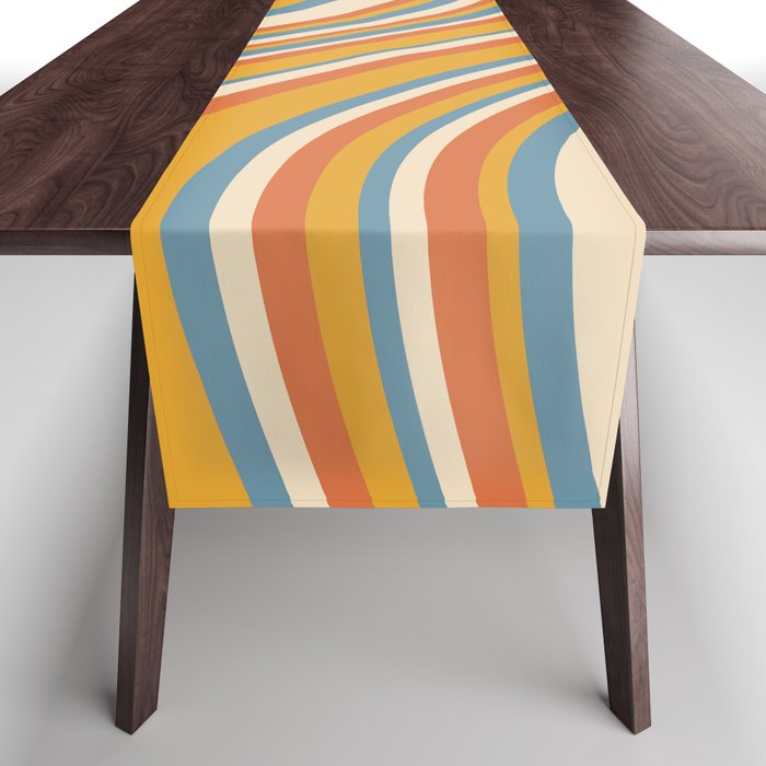 Wavy Stripes XX - Retro Summer Table Runner Gallery Image 1