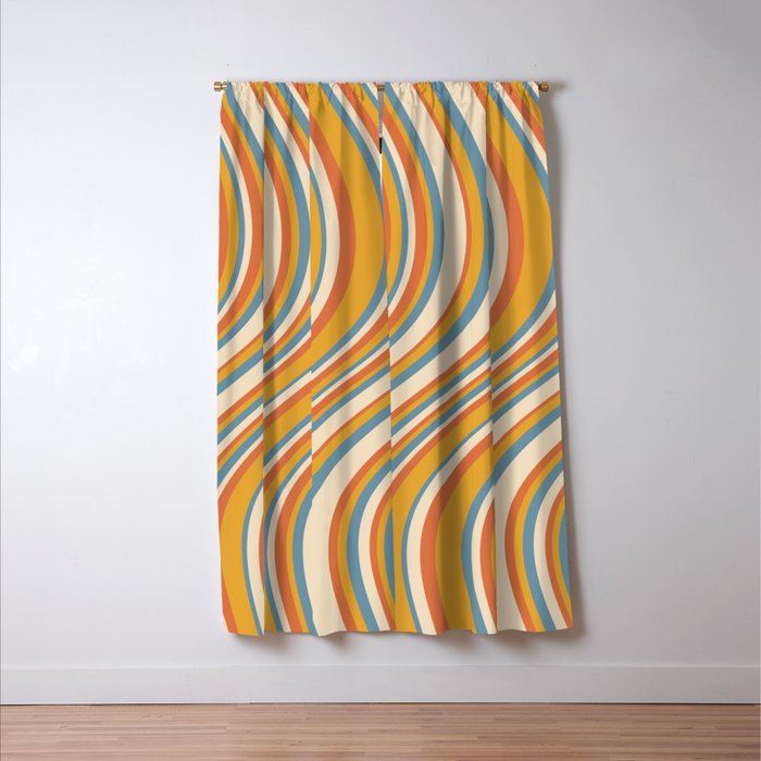 Wavy Stripes XX - Retro Summer Window Curtain Gallery Image 3