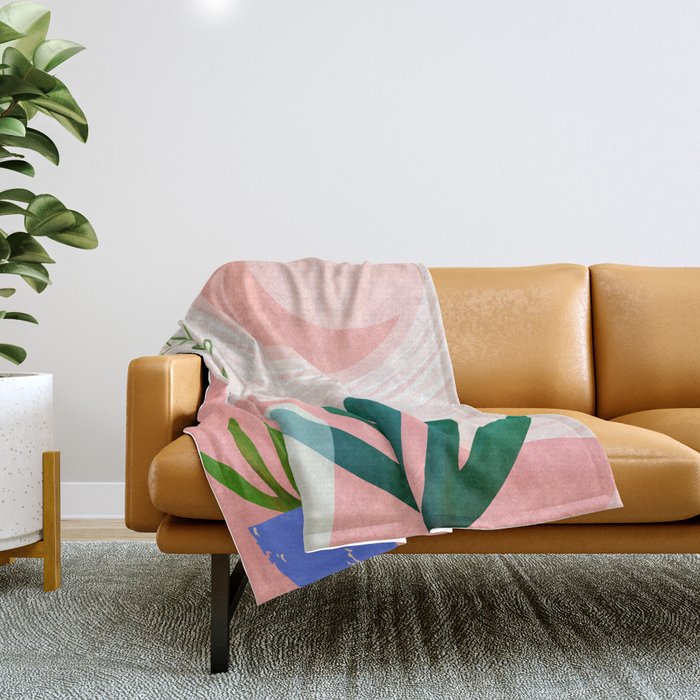 Pink Desert Abstract Landscape Throw Blanket Gallery Image 1