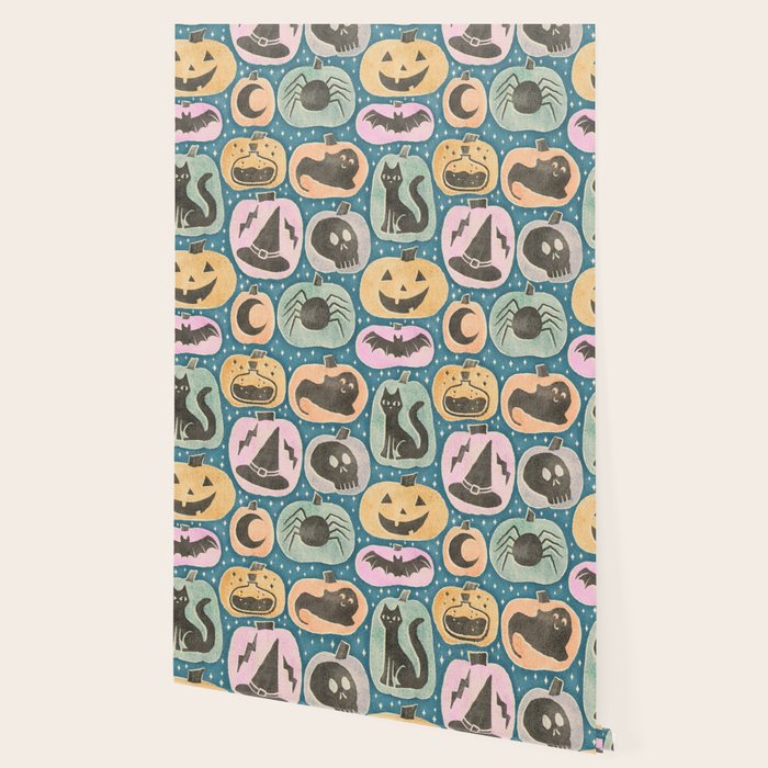 Halloween Pumpkins - dusky pastel  Wallpaper Gallery Image 2