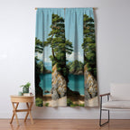 Coastal summer beach Japanese Wall Art Botanical Japandi Wall Art Painting Living Room Decor Window Curtain Gallery Image 5