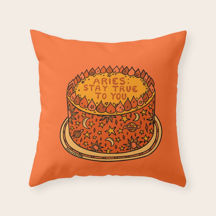 Aries Cake Throw Pillow Gallery Image 6