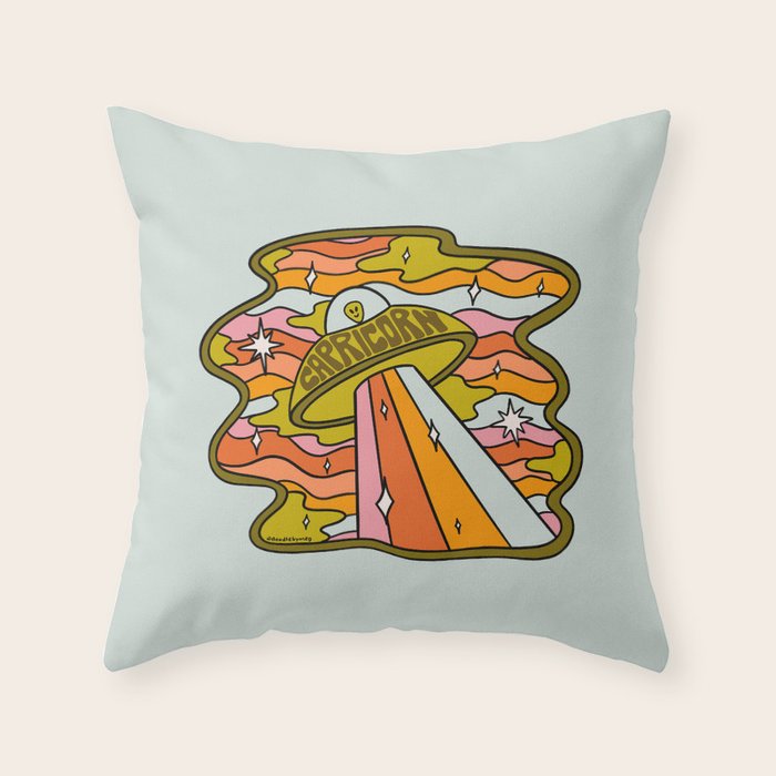 Capricorn UFO Throw Pillow Gallery Image 6