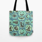 Halloween Pumpkins - ghoulish green  Tote Bag Gallery Image 1