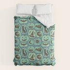 Halloween Pumpkins - ghoulish green  Duvet Cover Gallery Image 6