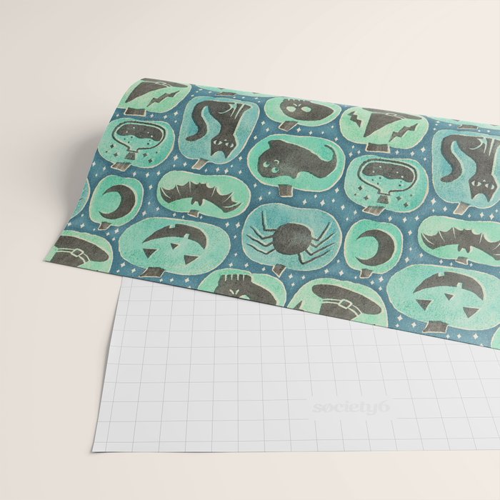 Halloween Pumpkins - ghoulish green  Wrapping Paper Gallery Image 2