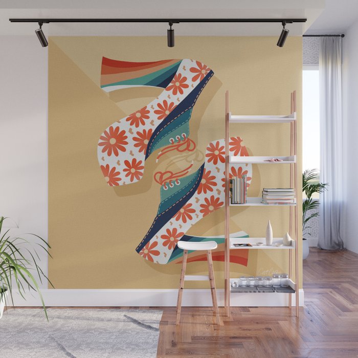 Disco Platforms â Retro Rainbow Wall Mural Gallery Image 1