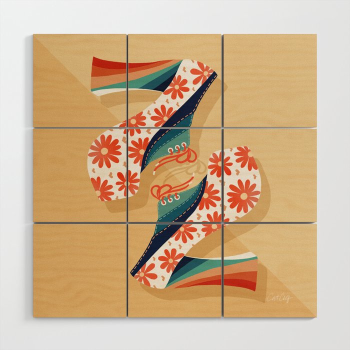Disco Platforms â Retro Rainbow Wood Wall Art Gallery Image 1