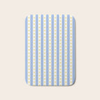 Cottage Stripes and Flowers Pattern in Sky Blue, Yellow, and White Bath Mat Gallery Image 1