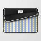 Cottage Stripes and Flowers Pattern in Sky Blue, Yellow, and White Laptop Sleeve Gallery Image 2