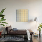 Cottage Stripes and Flowers Pattern in Sky Blue, Yellow, and White Wood Wall Art Gallery Image 2